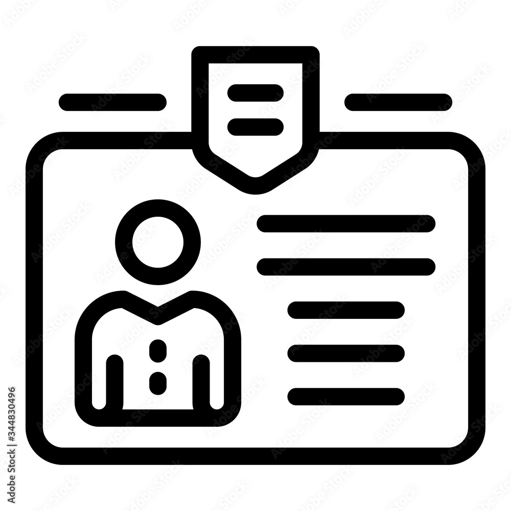 Poster badge with a person icon. outline badge with a person vector icon for web design isolated on white b