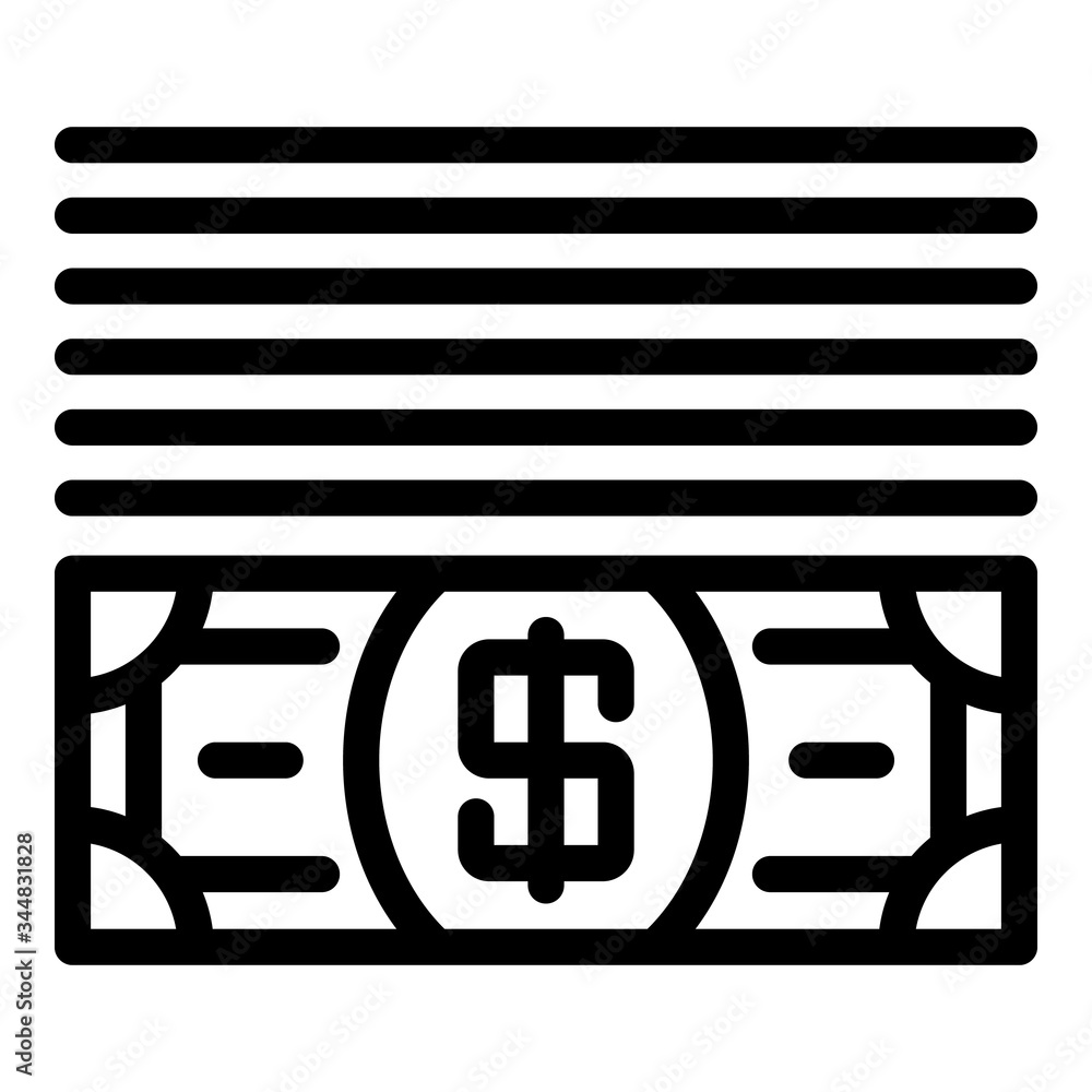 Poster a dollar under lines icon. outline a dollar under lines vector icon for web design isolated on white