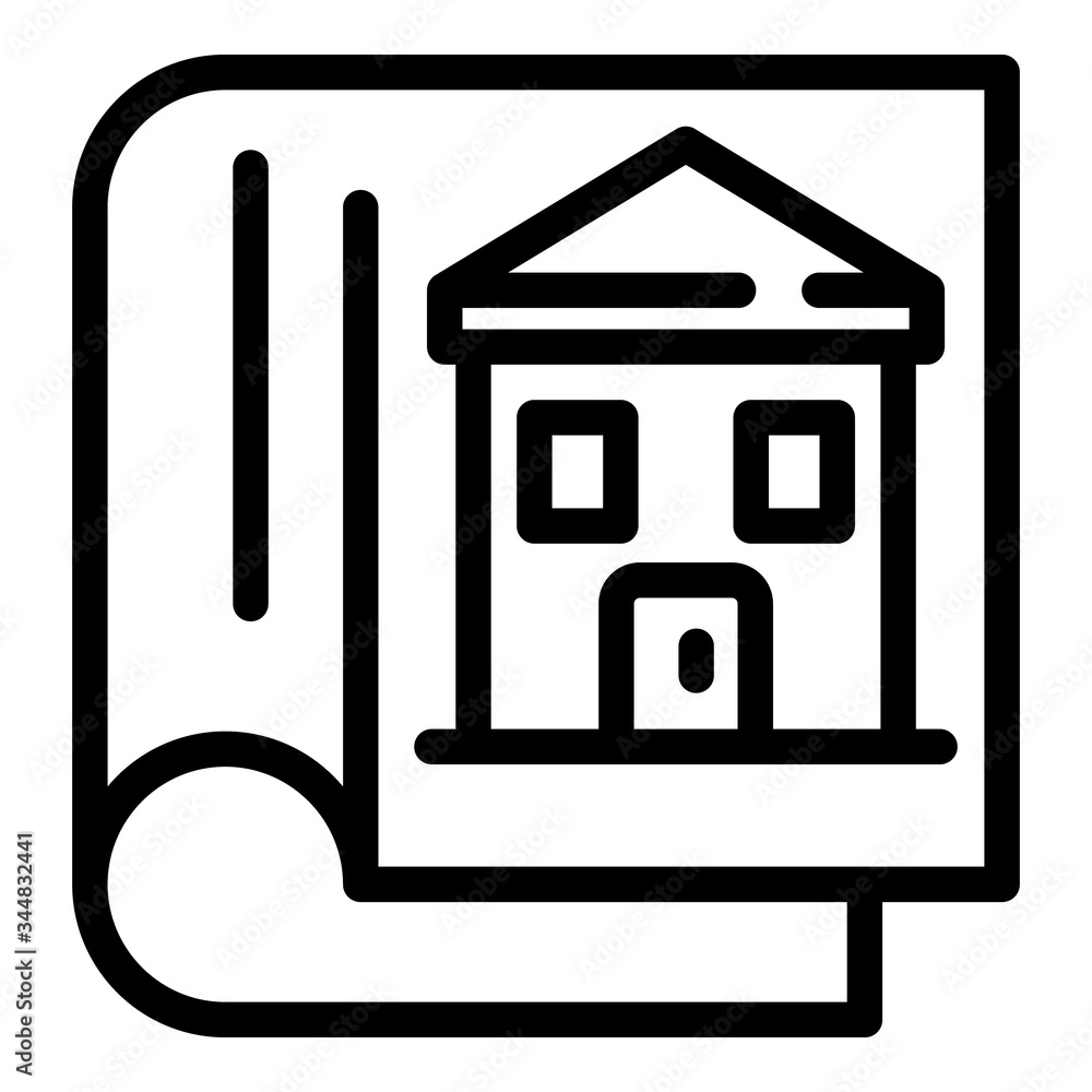 Poster house documentation icon. outline house documentation vector icon for web design isolated on white b