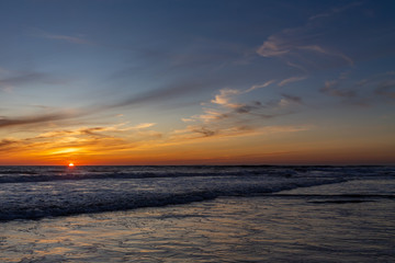 Fototapeta na wymiar Sunset at the beach at the Costa de la Luz, Andalucia, Spain.