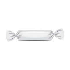 Candy wrapper. Long rounded rectangle shape wrap foil for chocolate sweets and other snack. Vector illustration