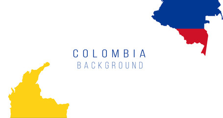 Obraz premium Colombia flag map background. The flag of the country in the form of borders. Stock vector illustration isolated on white background.