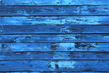 Old wooden boards in blue.