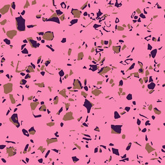 Terrazzo floor marble seamless hand crafted pattern. Traditional venetian material.Granite and quartz rocks and sprinkles mixed on polished surface.Abstract vector background for architecture designs