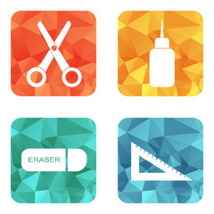 Stationery vector icons.