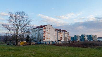 Fototapeta na wymiar Residential buildings, called Skele in Brod.