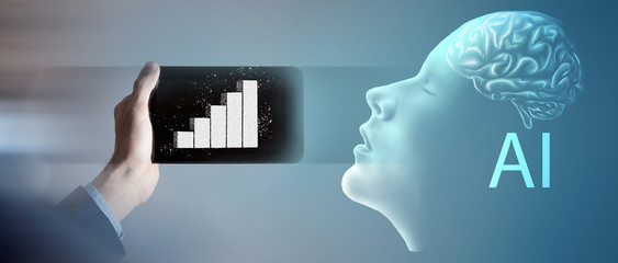 3D artificial intelligence and growth chart