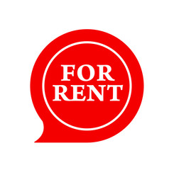 red for rent vector sign	