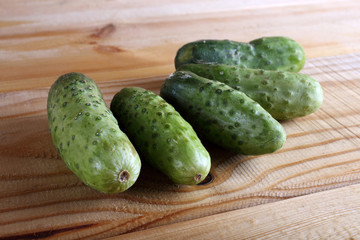 Cucumbers on table