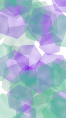 Obraz premium Multicolored translucent hexagons on white background. Vertical image orientation. 3D illustration
