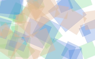 Fototapeta premium Multicolored translucent squares on white background. 3D illustration