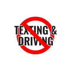 do not texting or chat while driving sign vector