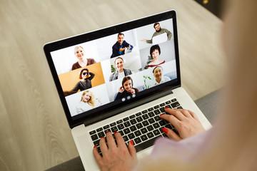 Portrait Of Young Woman Video Chatting With friends