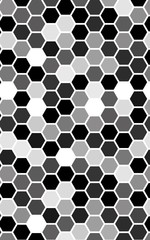 White honeycomb with a gradient color. Isometric geometry. 3D illustration