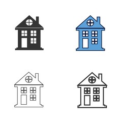 2 floor house icon vector illustration design