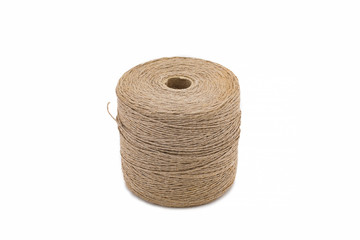 Skein of jute twine isolated on white