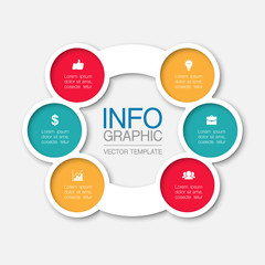 Vector iInfographic template for business, presentations, web design, 6 options.