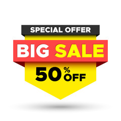 Special offer big sale banner. Vector illustration.