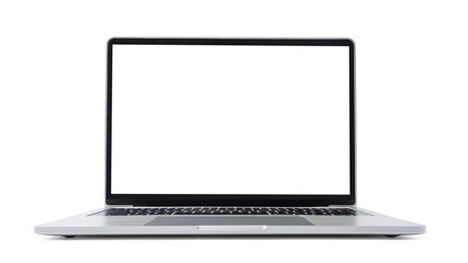 Laptop with a blank screen or mockup computer for apply screen display on web and app isolated on...