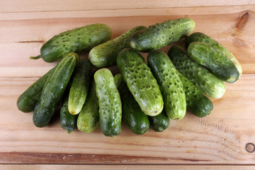 Cucumbers on table