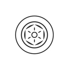 Naklejka premium car wheel rim icon vector illustration design