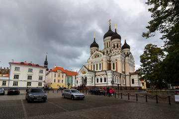 Fototapeta na wymiar Alexander Nevsky Cathedral in the Old Town of Tallinn, Estonia.