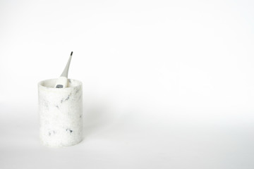 burning candle on a white background
