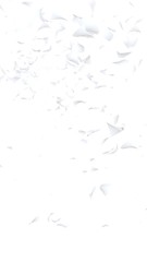 Flying sheets of paper isolated on white background. Abstract money is flying in the air. Vertical orientation. 3D illustration