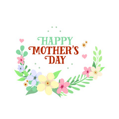 Obraz premium vector wreath of bright spring flowers and leaves. The inscription inside the spring wreath. lettering 