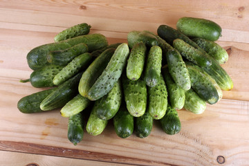Cucumbers on table