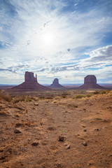 the scenic drive in the monument valley, usa