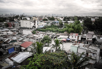 aerial view of a slum near Manila Airport