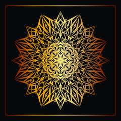 Luxury ornamental mandala design background in gold color, luxury mandala background for wedding invitation, book cover