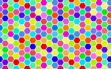 Honeycomb many color, multicolored. Isometric geometry. 3D illustration