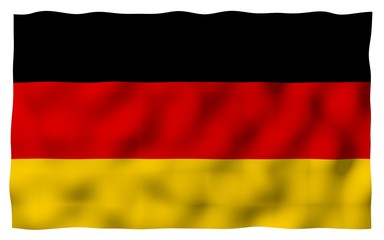 Flag of Germany. Wide format 3D illustration. State symbol of the Federal Republic of Germany. 3D rendering