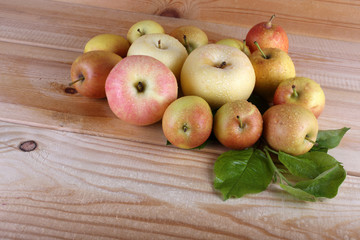 Apples on table