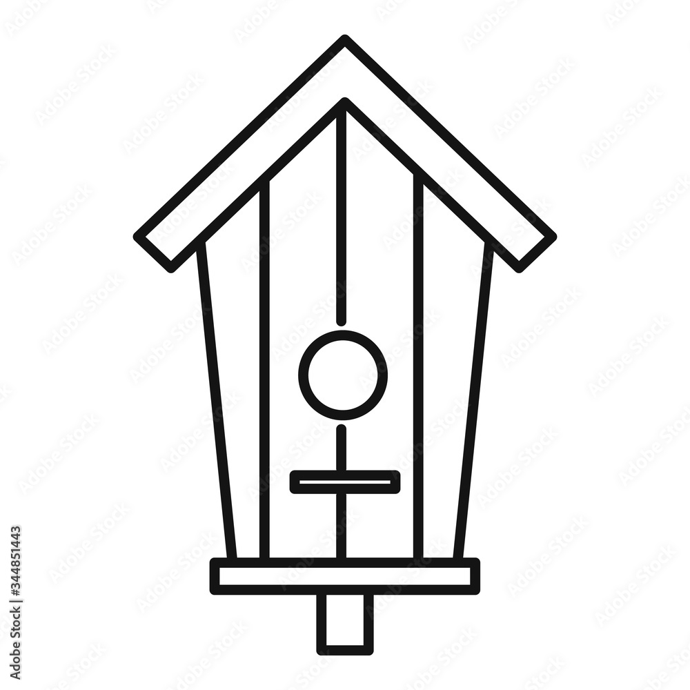 Poster tree trunk bird house icon. outline tree trunk bird house vector icon for web design isolated on whi