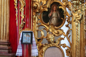 Baroque style Interior of St Andrew's Church, Kyiv, Ukraine. January 2006