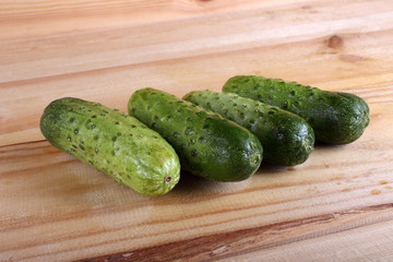 Cucumbers on table