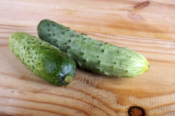 Cucumbers on table