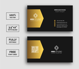 Black and golden modern business card template