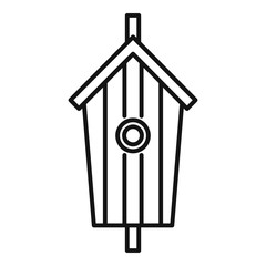 Garden bird house icon. Outline garden bird house vector icon for web design isolated on white background