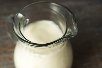 Eco products. Jug of natural milk