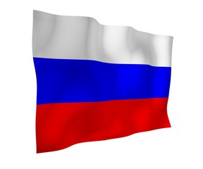 Waving flag of the Russian Federation. The National. State symbol of the Russia. 3D illustration