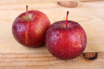 Apples on table