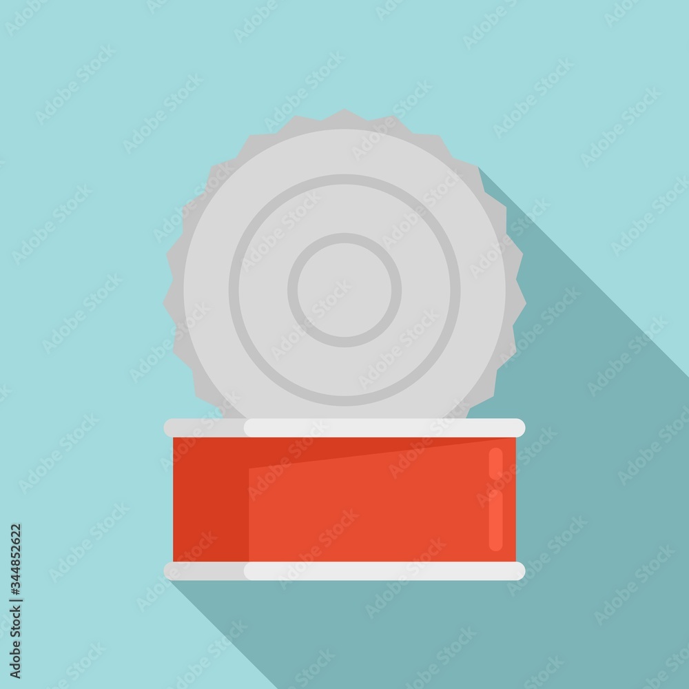 Poster open tin can icon. flat illustration of open tin can vector icon for web design