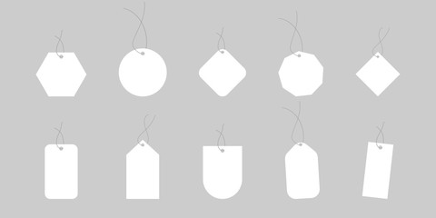 Blank labels template. Price tags set. Empty labels price tags template. Vector illustration