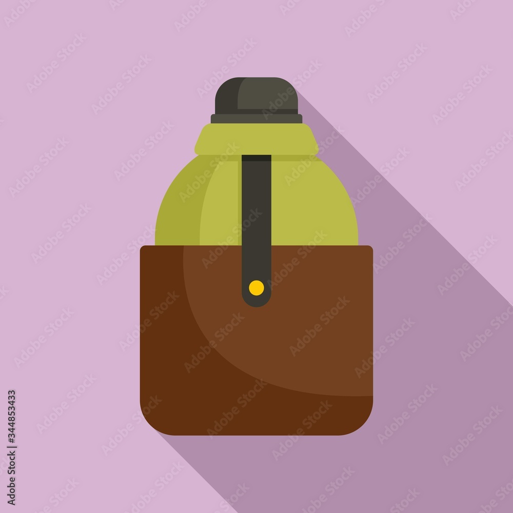 Poster water flask icon. flat illustration of water flask vector icon for web design