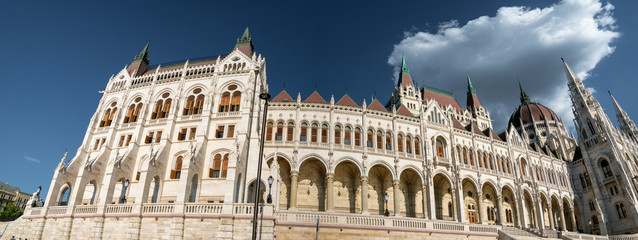 Panorama of Hungarian Parliament in Budapest
