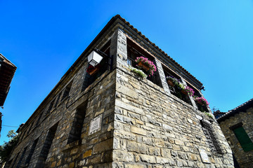 tower, photo as a background , in ainsa sobrarbe , huesca aragon province
